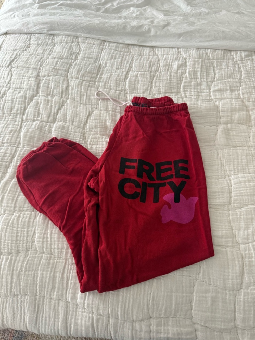 RARE FREE CITY RED SWEATPANTS